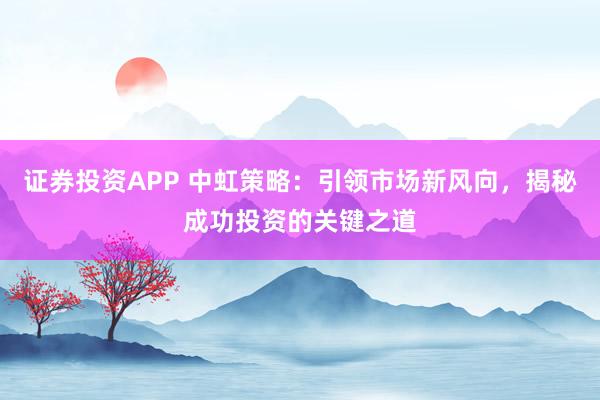 证券投资APP 中虹策略：引领市场新风向，揭秘成功投资的关键之道