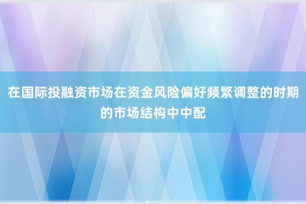 在国际投融资市场在资金风险偏好频繁调整的时期的市场结构中中配
