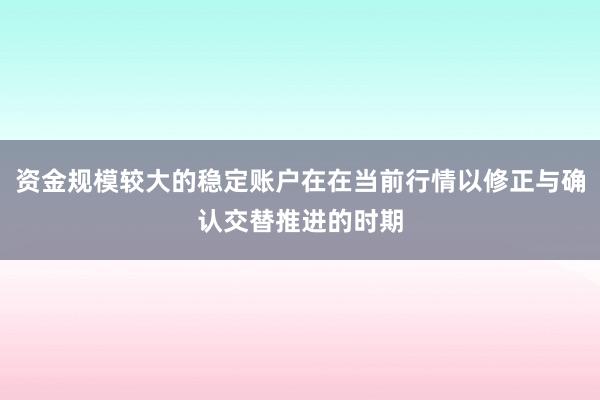 资金规模较大的稳定账户在在当前行情以修正与确认交替推进的时期